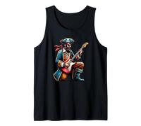 Capitán pirata tocando la guitarra eléctrica divertido Camiseta sin Mangas