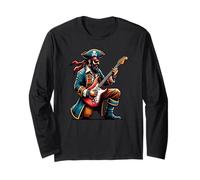 Capitán pirata tocando la guitarra eléctrica divertido Manga Larga