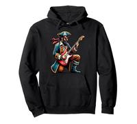 Capitán pirata tocando la guitarra eléctrica divertido Sudadera con Capucha