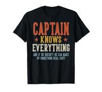 CAPITÁN Sabe Todo El Día del Padre Retro Vintage Camiseta