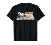 Capitán trazando el Curso Gráfico de diversión náutica Camiseta