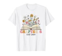 Capítulo 6 Años 6º Cumpleaños Wildflower Book Lover Camiseta