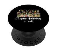 Capítulo La adicción es un libro floral real Libros gráficos de ratón de biblioteca PopSockets PopGrip Adhesivo