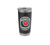 Capítulo Midwest Summertime Est 2026 Vibes Fan No Summer Club Vaso térmico de acero inoxidable de doble pared
