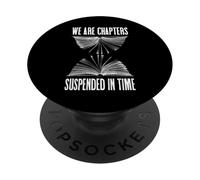 Capítulos de reloj de arena de libros suspendidos en el tiempo Amante de los libros PopSockets PopGrip Adhesivo