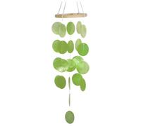 Capiz Shell - Juego de adornos de viento con piezas naturales, parte superior de madera suspendida, proyecto de decoración para ventana, balcón, dormitorio, decoración del hogar, proyecto de