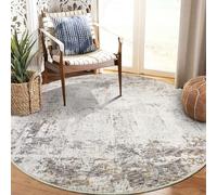 Caplslpad Alfombra Redonda Abstracta de 160 cm, Color Beige, Pelo Corto, Moderna, Antideslizante, Lavable, Lana Sintética, Grande, Ligera, para Dormitorio, Habitación Infantil