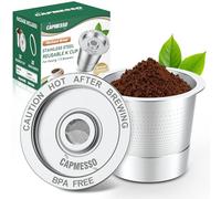 CAPMESSO K-Cups reutilizables para Keurig 1.0: cápsulas de café de acero inoxidable recargables K Cup - Filtros de café universales para cafetera Keurig 1.0, ecológica, diseño más nuevo