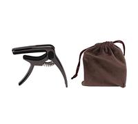 Capo de guitarra Cheotime, capo de metal para guitarra eléctrica acústica ukulele banjo mandolina, abrazadera cargada de resorte con bolsa de uso de una sola mano (vistoso) (negro)