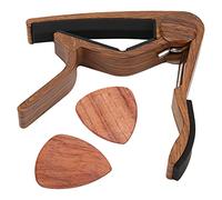 Capo de guitarra de madera maciza con 2 selecciones de gel de sílice ergonómico para guitarra acústica con 2 selecciones para violín bajo ukelele