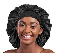 Capo extra grande de satén sedoso - doble capa, doble cuidado - Negro - Talla única