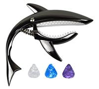 Capo Gitarre Zinklegierung Capo für Akustische Elektrische Konzertgitarren und Bass Ukulele Capo mit Plektrum, Schwarz