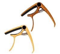 Capo Guitarra, Cejilla para guitarra, juego de 2 unidades en marrón oscuro y claro, 9 x 7,5 x 2 cm, ideal para guitarras acústicas y eléctricas, herramienta de precisión para músicos