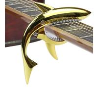 Capodastre de guitarra Shark - Tamaño estándar 13x8,5 cm compacto | Clip de tensión de cuerda con relleno de silicona, transposición rápida, operación con una sola mano | Escena acústica de prensa