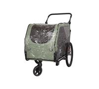 Capota impermeable Cruvado S-M de Knuffelwuff: cubierta de PVC transparente para remolques de bicicleta para perros con bolsa de transporte incluida