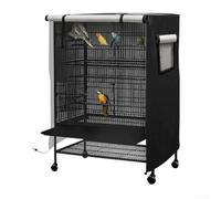 Capota negra para jaula de pájaros hecha de tela Oxford 420D, impermeable y resistente al polvo, ligera, transpirable, función de oscurecimiento para el descanso nocturno, protección contra la