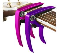 Capotrast de guitarra (paquete de 2) para guitarras, ukelele, banjo, mandolina, bajo - Hecho de metal de aluminio ultraligero (¡1,2 oz!) para instrumentos de 6 y 12 cuerdas - Garantía de por vida