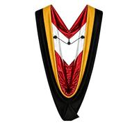 Cappe Diem Master of Science Graduate Hood - Amarillo dorado | MS Academic Regalia for Master's Cap & Gown, Red & White, 106,7 cm