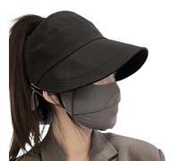 Cappello a coda di Cavallo Alto - Cappello da Sole da Baseball Protezione UV | Teste di Testa a Bordo Largo regolabili per le Donne Che Pescano il Campeggio Black