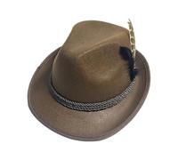 Cappello Costume Oktoberfest Uomo Donna - Copricapo Tedesco con Dettaglio in Piuma, Stile Vintage Classico per Eventi a Tema | Accessorio da Festa con Design Allegro per Halloween, Carnevale, Teatro