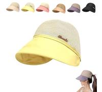Cappello Da Sole A Tesa Larga Da Donna, Cappello Da Sole Classupery, Visiere Da Donna per L'Estate, Senza Mal Di Testa, Protezione Solare E Prevenzione del Mal Di Testa, Pieghevole (Amarillo)