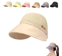 Cappello Da Sole A Tesa Larga Da Donna, Cappello Da Sole Classupery, Visiere Da Donna per L'Estate, Senza Mal Di Testa, Protezione Solare E Prevenzione del Mal Di Testa, Pieghevole (Beige)