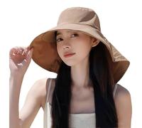 Cappello da Sole a tesa Larga Primavera/Estate 2026, scialle Alla Moda in Stile Coreano, cappellino da esterno a Doppio Strato, ad asciugatura rapida e impermeabile (Kaki)