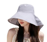 Cappello da Sole a tesa Larga Primavera/Estate 2026, scialle Alla Moda in Stile Coreano, cappellino da esterno a Doppio Strato, ad asciugatura rapida e impermeabile (Gris Clair)