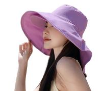 Cappello da Sole a tesa Larga Primavera/Estate 2026, scialle Alla Moda in Stile Coreano, cappellino da esterno a Doppio Strato, ad asciugatura rapida e impermeabile (Violet)