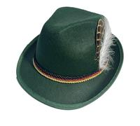Cappello Tradizionale Bavarese con Piuma - Accessorio Morbido Stile Tirolese per Feste in Maschera, Ideale per Adulti in Abbigliamento Folkloristico | Costume Divertente per Cosplay con Look Oktoberfe