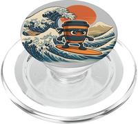 Cappuccino Assassino italiano Brainrot Meme Arte de la ola japonesa PopSockets PopGrip para MagSafe