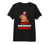 Cappy Birthday America 250 Years Cute Capybara American Camiseta Premium