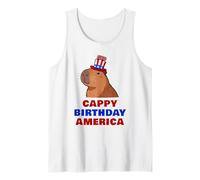 Cappy Birthday America 250 Years Cute Capybara American Camiseta sin Mangas