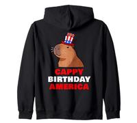 Cappy Birthday America 250 Years Cute Capybara American Sudadera con Capucha