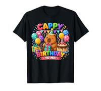 Cappy Birthday To Me Cute Capybara Animal Kids Party Camiseta