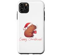 CAPPY Christmas! Santa Claus Capibara Bebiendo Café Meme Carcasa para iPhone 11 Pro MAX