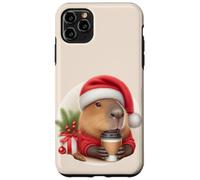 CAPPY Christmas! Santa Claus Capibara Bebiendo Café Meme Carcasa para iPhone 11 Pro MAX