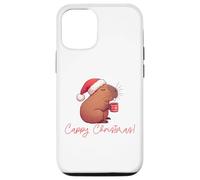 CAPPY Christmas! Santa Claus Capibara Bebiendo Café Meme Carcasa para iPhone 12/12 Pro