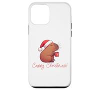 CAPPY Christmas! Santa Claus Capibara Bebiendo Café Meme Carcasa para iPhone 12 Mini