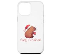 CAPPY Christmas! Santa Claus Capibara Bebiendo Café Meme Carcasa para iPhone 12 Pro MAX