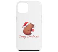 CAPPY Christmas! Santa Claus Capibara Bebiendo Café Meme Carcasa para iPhone 13