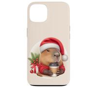 CAPPY Christmas! Santa Claus Capibara Bebiendo Café Meme Carcasa para iPhone 13