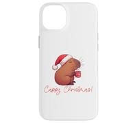 CAPPY Christmas! Santa Claus Capibara Bebiendo Café Meme Carcasa para iPhone 14 Plus