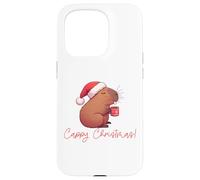 CAPPY Christmas! Santa Claus Capibara Bebiendo Café Meme Carcasa para iPhone 15 Pro