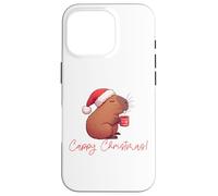 CAPPY Christmas! Santa Claus Capibara Bebiendo Café Meme Carcasa para iPhone 16 Pro