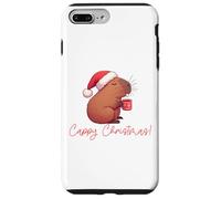 CAPPY Christmas! Santa Claus Capibara Bebiendo Café Meme Carcasa para iPhone 7 Plus/8 Plus