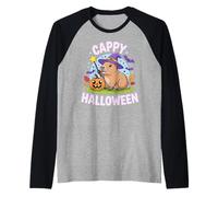 Cappy Halloween Funny Cute Capybara Wizard Halloween Camiseta Manga Raglan