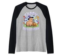 Cappy Halloween Funny Cute Capybara Wizard Halloween Camiseta Manga Raglan