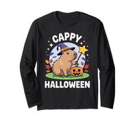Cappy Halloween Funny Cute Capybara Wizard Halloween Manga Larga