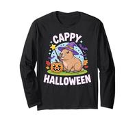 Cappy Halloween Funny Cute Capybara Wizard Halloween Manga Larga